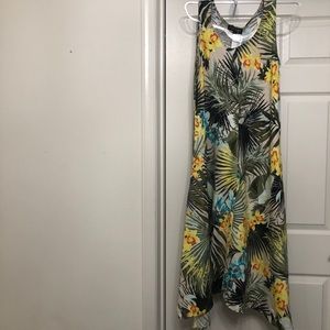 3 Context Exclusive Lord Taylor Tropical sleeveless  Asymmetric Maxi Women Dress